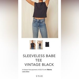 AMO Sleeveless Babe Tee in Vintage Black